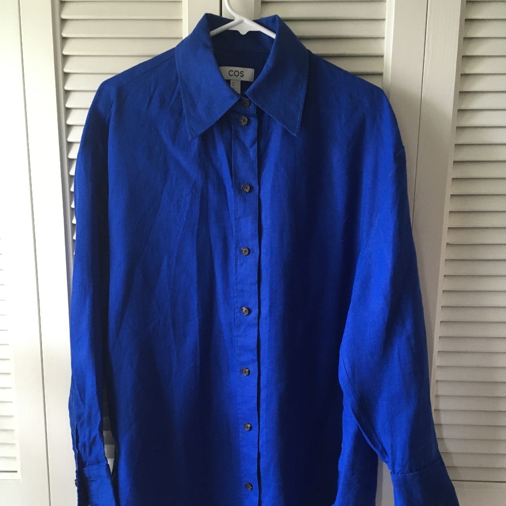 COS Oversized Linen Buttondown Shirt, size 8